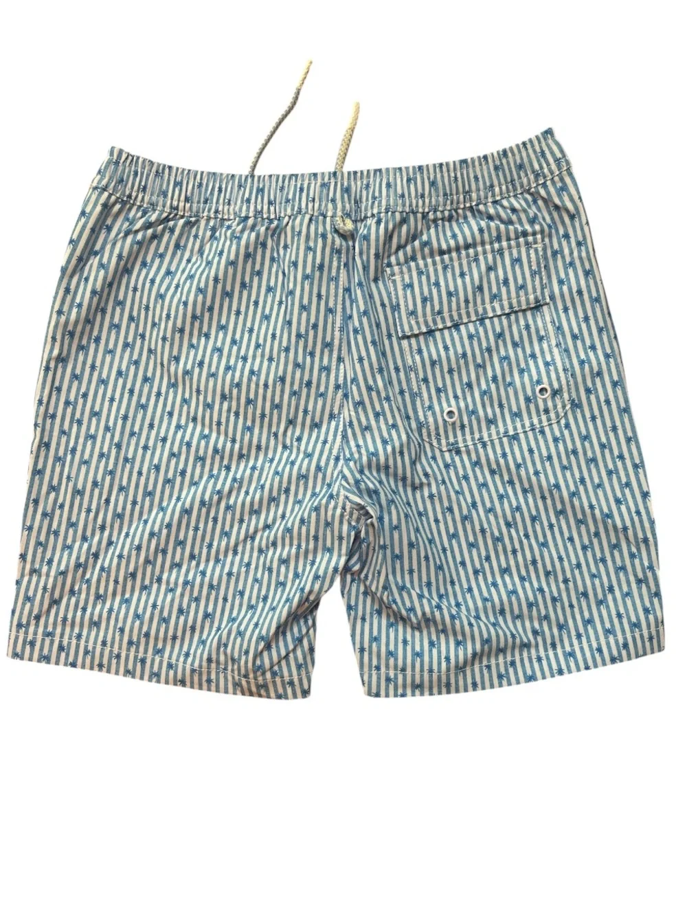 johnnie-O Light Blue and White Patterned Kids Swim Trunks